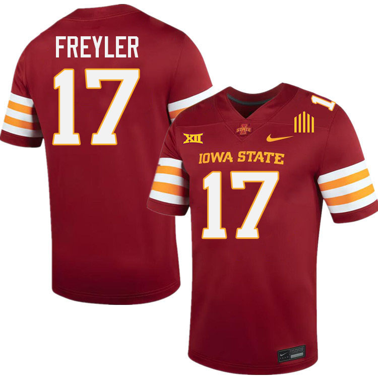 Beau Freyler Jersey,Iowa State Cyclones #17 Beau Freyler College Jersey Youth-Cardinal